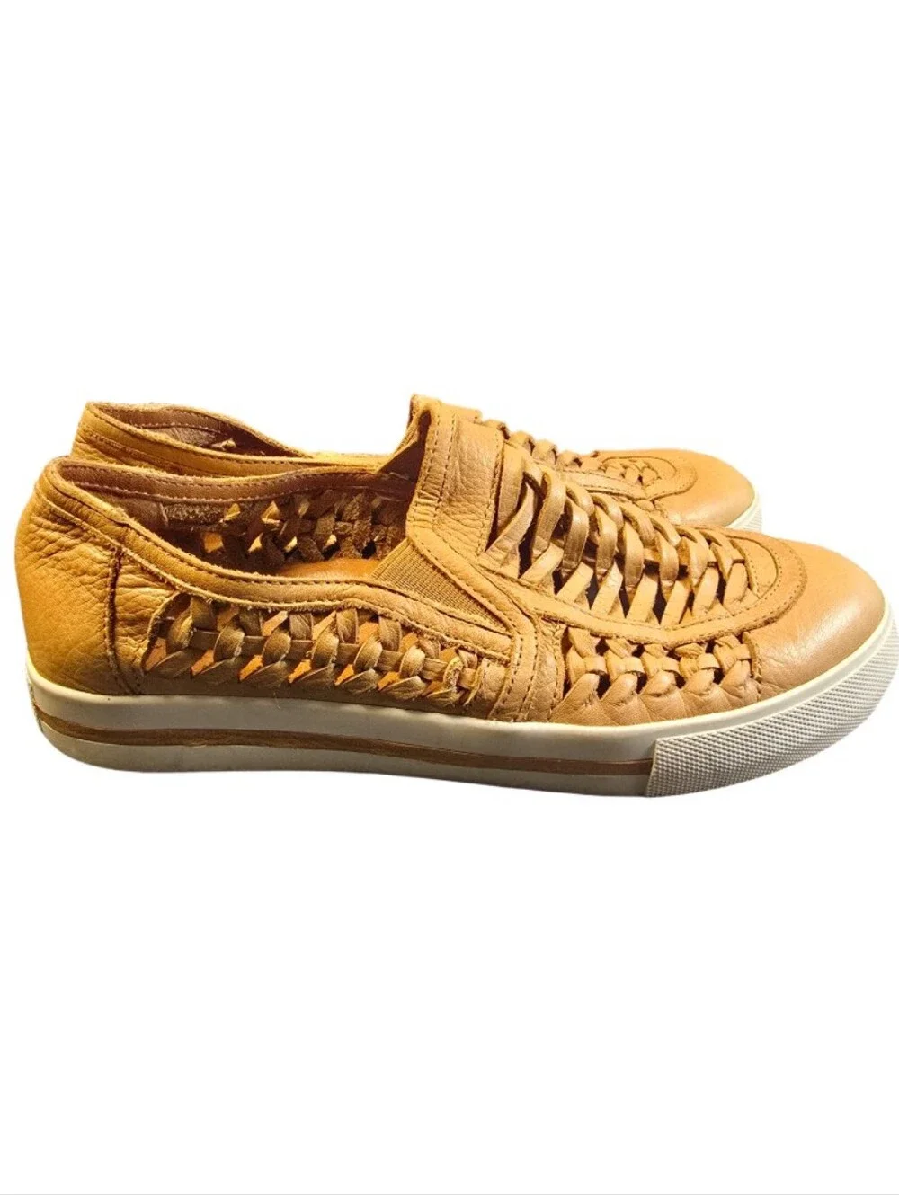 L'Amour Des Pieds Lioness Karsha Woven Leather Slip-On Sneakers Sz.6.5
